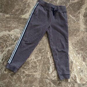 Janie and Jack Boys Stylish Checkered Jogger Pants with Side Stripes